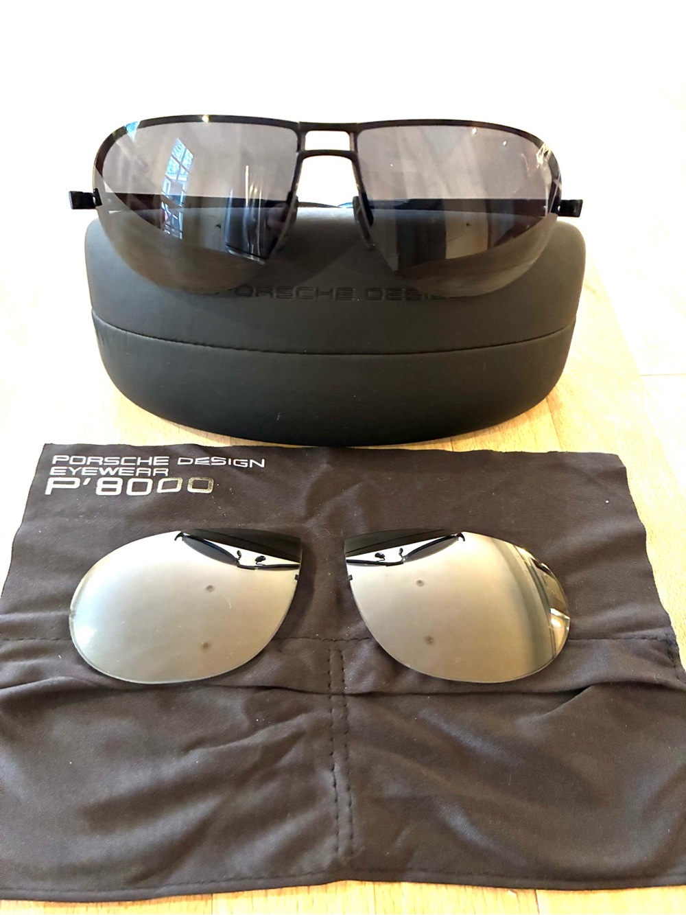 Porsche Design Men’s Black Aviator Sunglasses